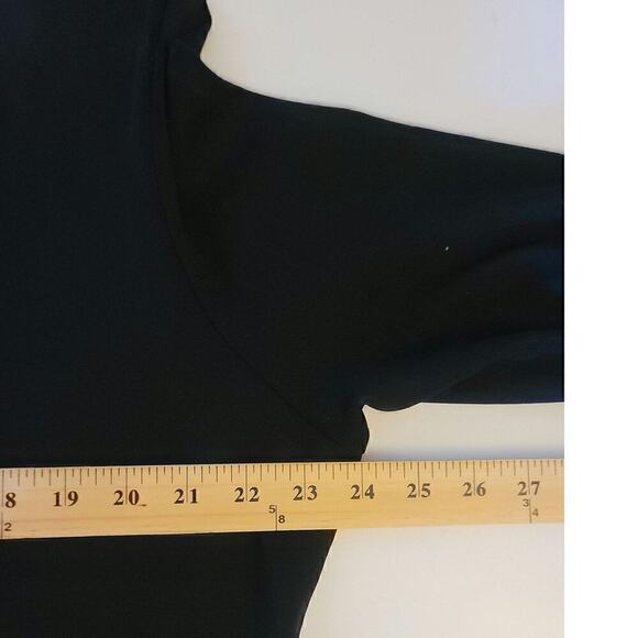 Exclusively Misook Black Midi Cardigan w Metallic Gold Border Detail, sz Large - Picture 14 of 16